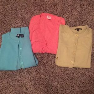 3 button down sweaters, medium